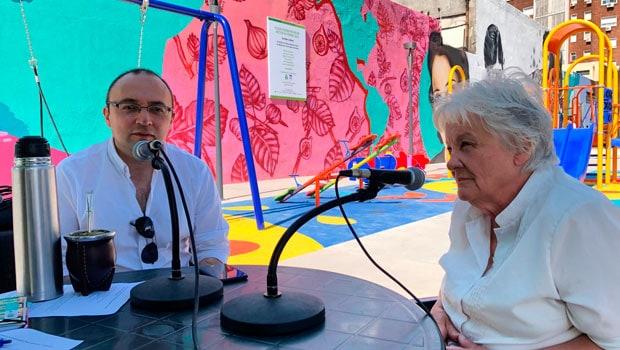 InterCambio transmitió desde la Plaza Michelini-Gutiérrez Ruiz y allí dialogó con la Vicepresidenta Topolansky y el Alcalde Varela Ubal