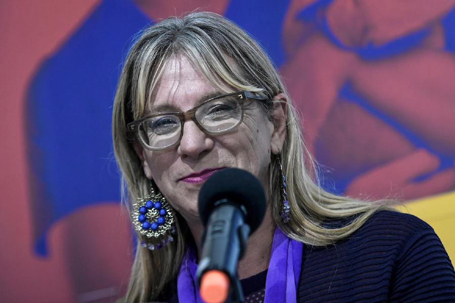 Alejandra Collette Spinetti durante el acto de lanzamiento de campaña 2019 de Casa Grande en la sede del FA en Montevideo. Foto: Javier Calvelo / adhocFOTOS