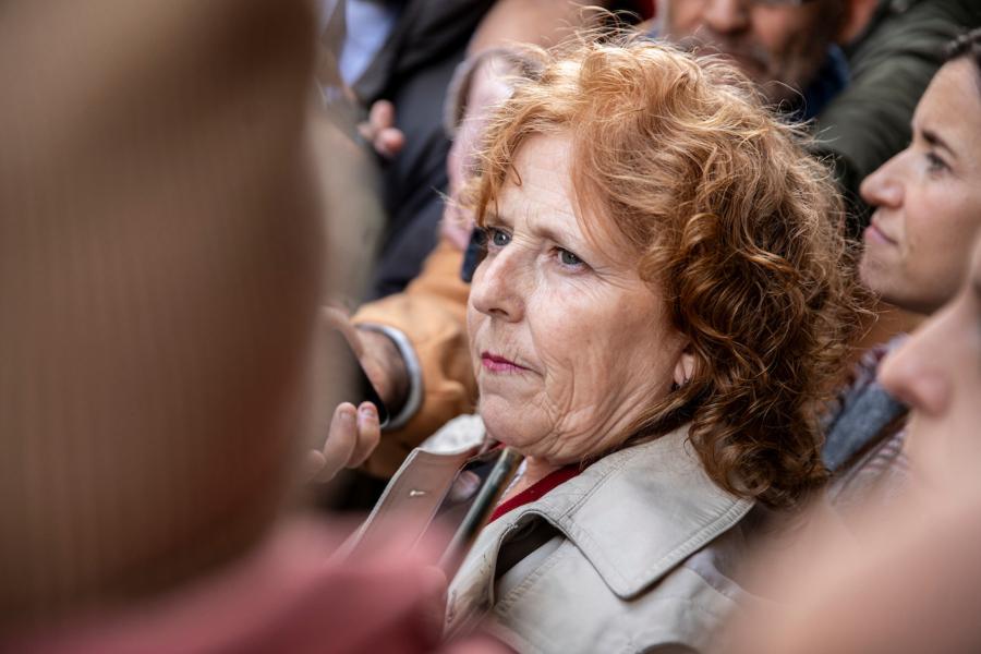 Alicia Ghione tras la audiencia por el caso Penades en el Juzgado de Juan Carlos Gomez en Montevideo.Foto: Mauricio Zina / adhocFOTOS