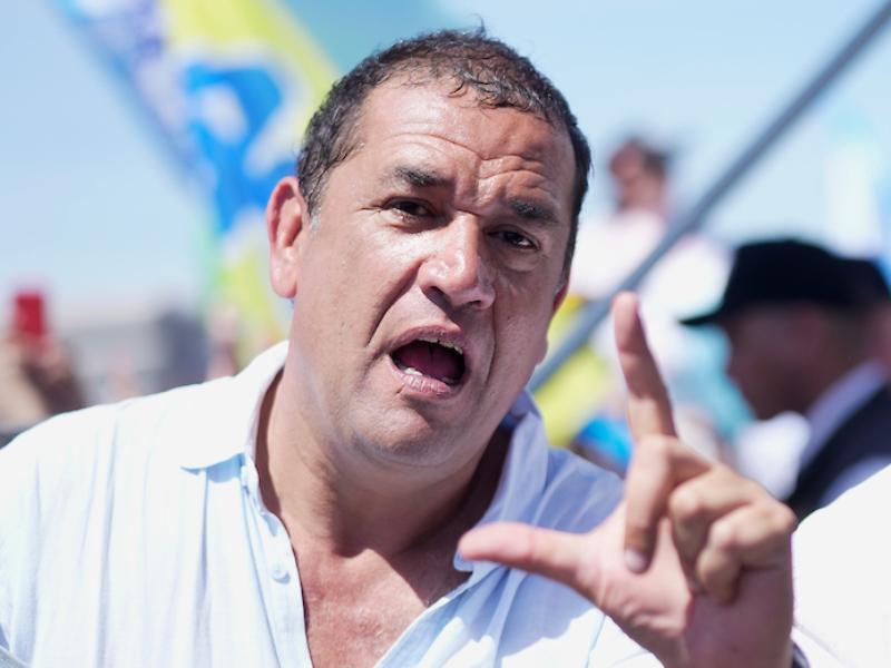 Sebastian Da Silva en acto de cierre de campaña del Partido Nacional en el barrio Punta Carretas en Montevideo. Foto: Javier Calvelo / adhocFOTOS