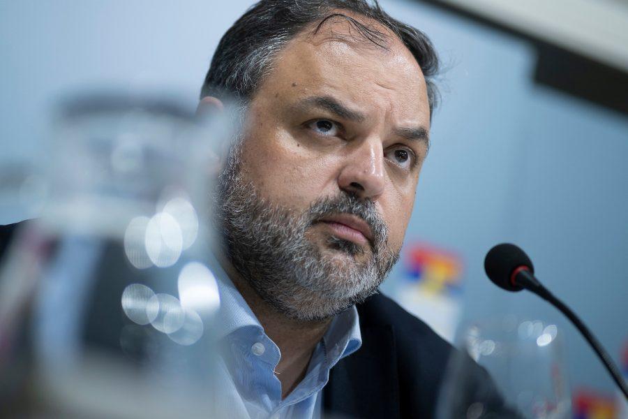 Charles Carrera, durante la conferencia de prensa, en Huella de Seregni, en Montevideo. Foto: Pablo Vignali / adhocFOTOS