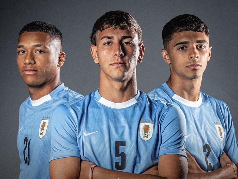 Integrantes de la Selección Uruguaya Sub 20. Foto: Twitter AUF.