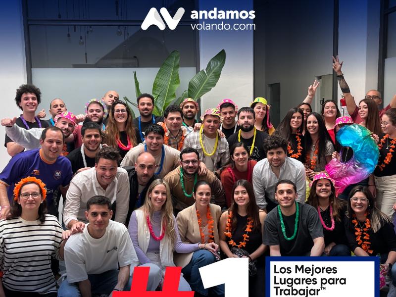 Andamos Volando, reconocida en el primer puesto del ranking Los Mejores Lugares para Trabajar™ en Uruguay 2025 por Great Place to Work®