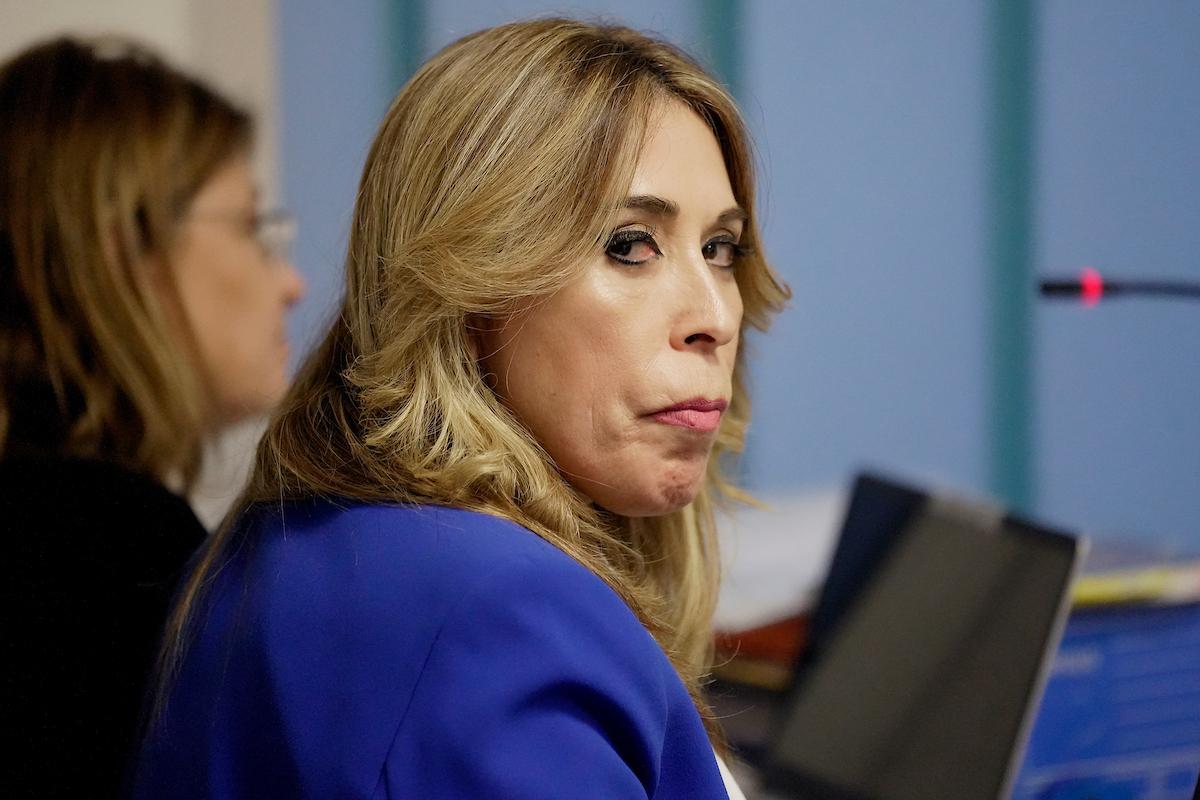 La fiscal Sandra Fleitas durante la audiencia pública en el Juzgado de la calle Juan Carlos Gómez. Foto: Javier Calvelo / adhocFOTOS