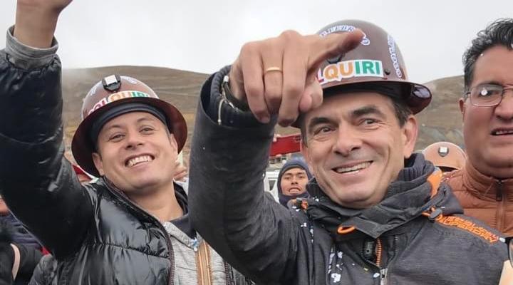 Rodrigo Paz a la derecha y su compañero de fórmula Edman Lara. Foto sin datos de autor.