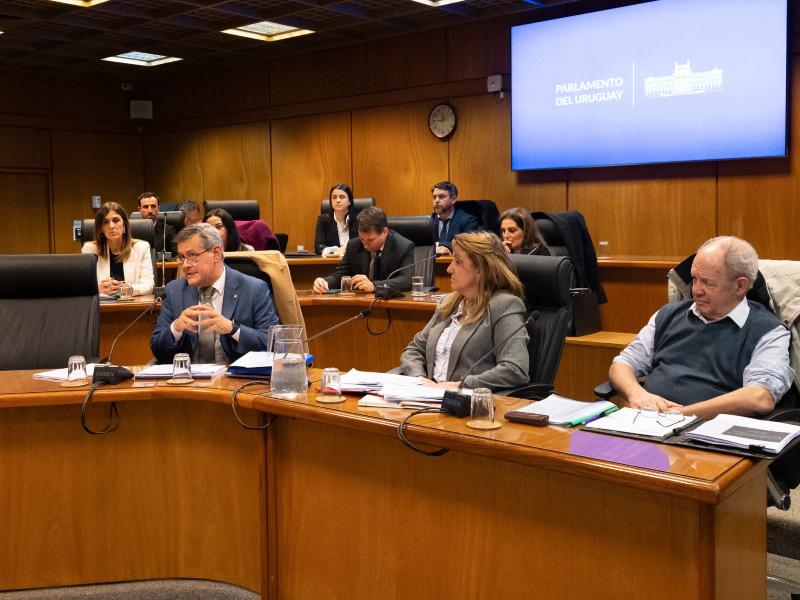 Jorge Díaz, Sandra Libonatti y Ricardo Gil Iribarne en el Parlamento. Foto: Cámara de Senadores.