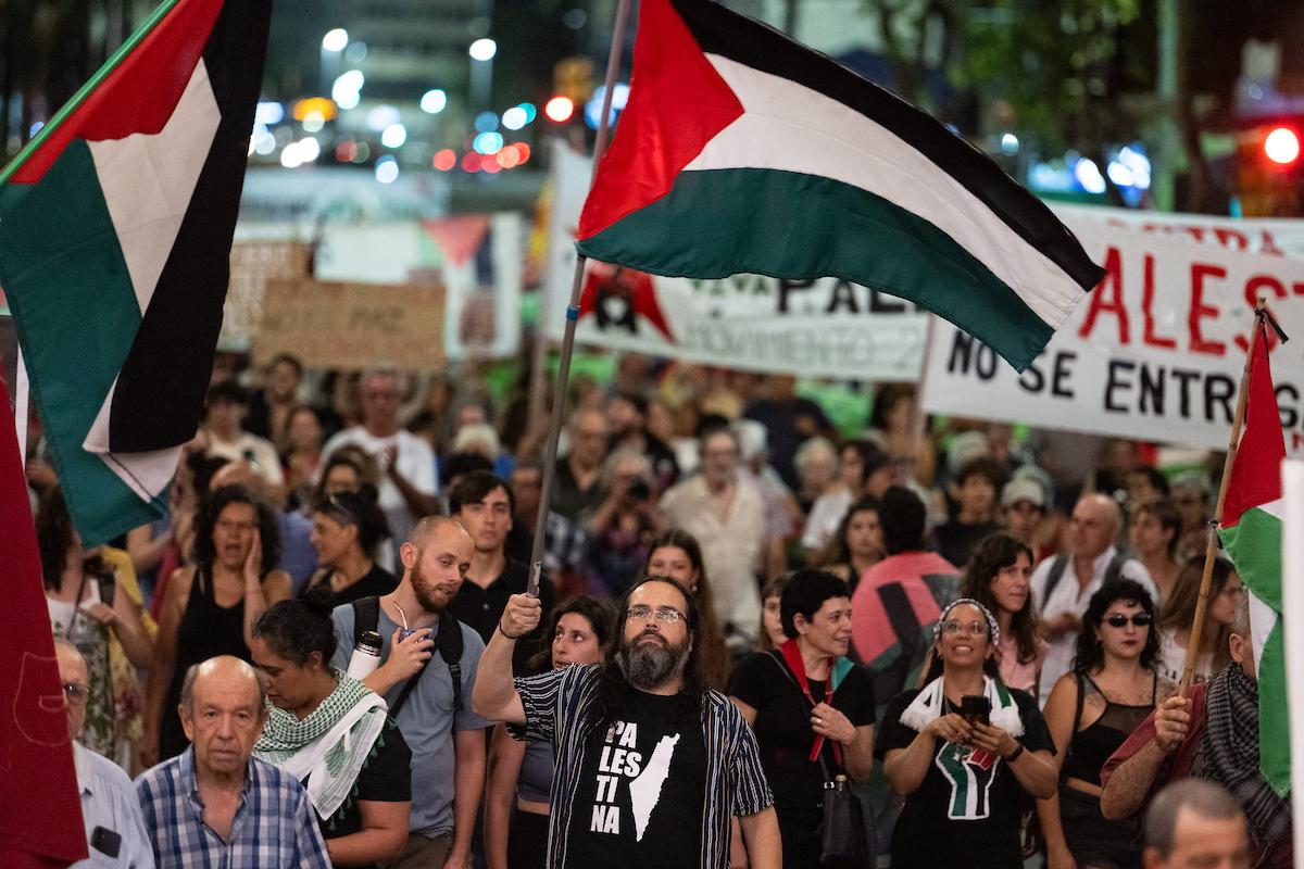 Movilización de la Coordinación por Palestina. Foto: Santiago Mazzarovich / adhocFOTOS